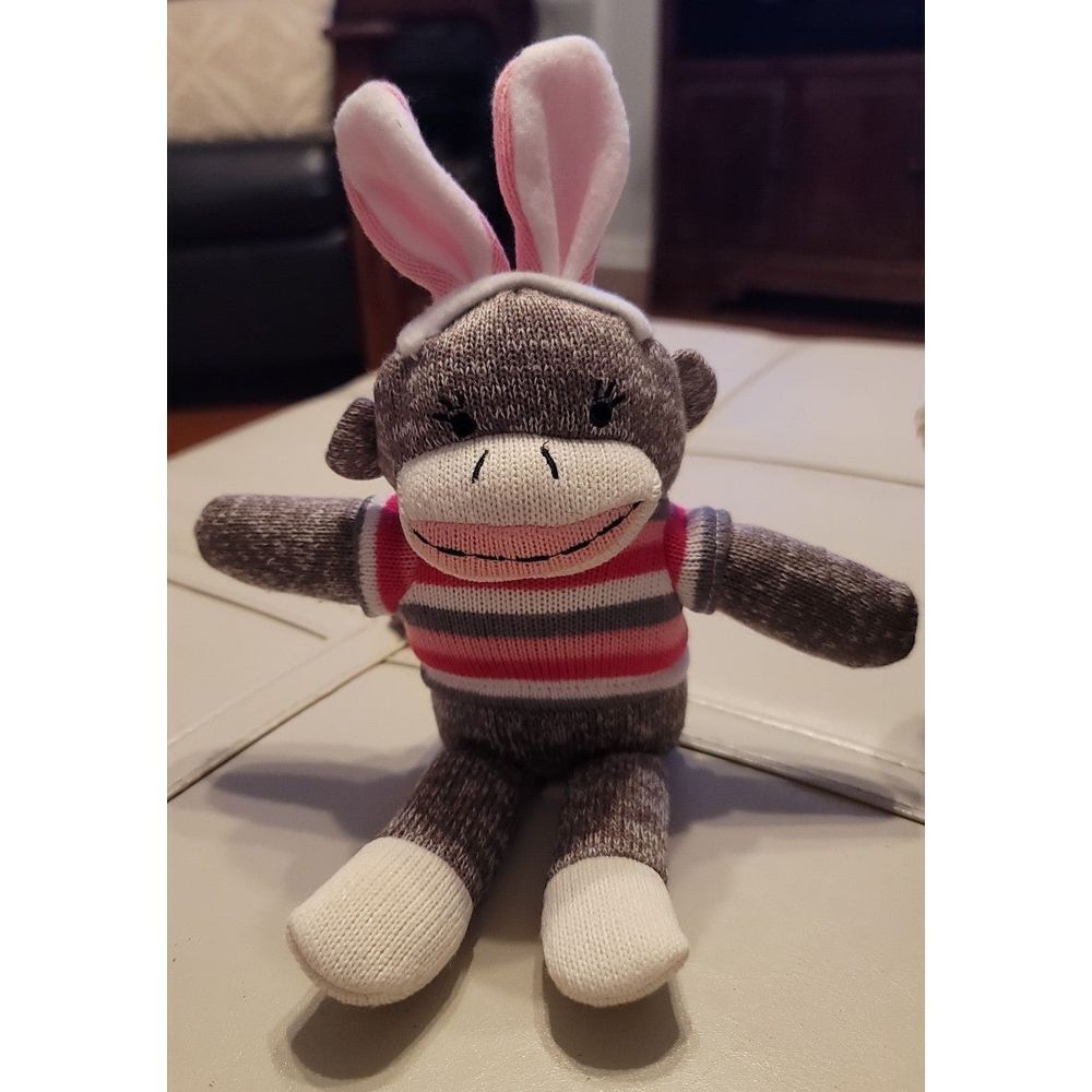 BUNDLE Harcourt Alfie Rabbit & Sock Monkey Rabbit Plush - Picture 3 of 7